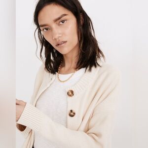 Madewell Broadway Cardigan Sweater in cream XXS